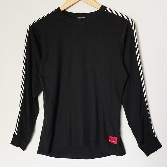 Helly Hansen Woman’s M LIFA Long Sleeve Crew Base Layer Top Black Ski Hiking Dry - Picture 1 of 16